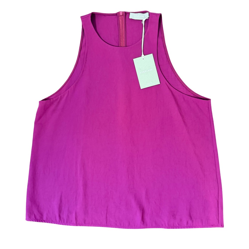 Everlane Triangle Halter Tank (14) NEW Purple Sleeveless Staple Piece Blouse